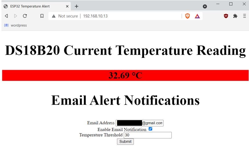 Email Alert web server demo1