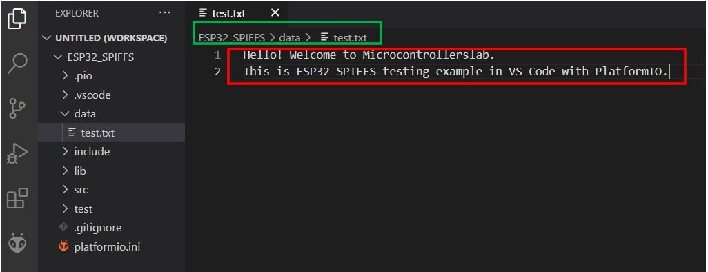 VS Code SPIFFS 4