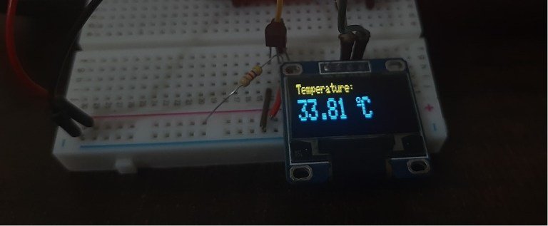 display ds18b20 temperature sensor values on oled display