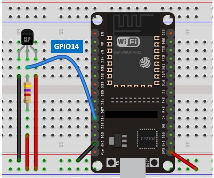 ds18b20 ESP32 schematic diagram