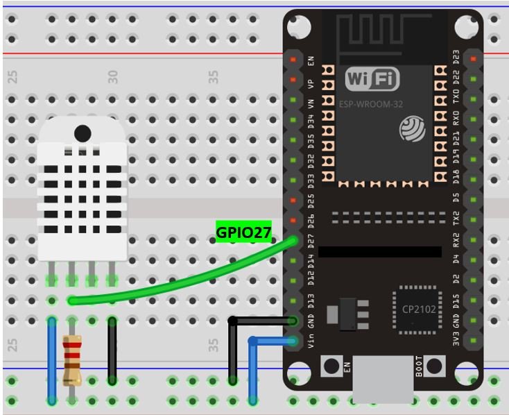 DHT22 (4 pin) with ESP32