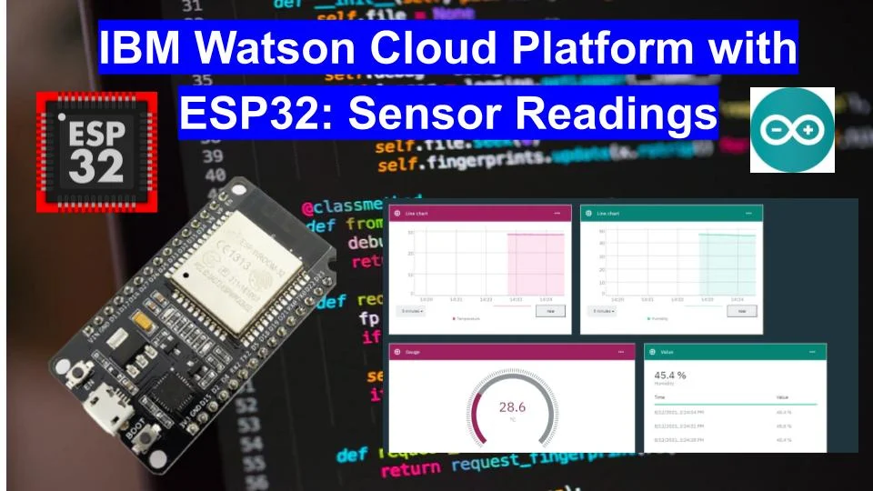 IBM Watson Cloud Platform with ESP32 Display sensor readings in dashboard