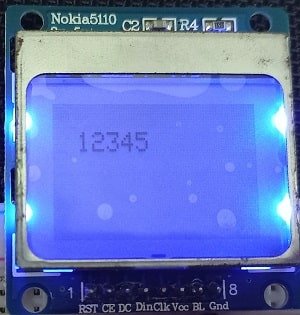 Arduino Nokia 5110 LCD display digits numbers
