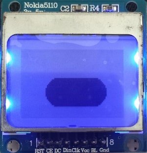 Arduino Nokia 5110 LCD display rounded rectangle filled