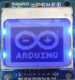 ESP32 Nokia 5110 LCD display bitmap images