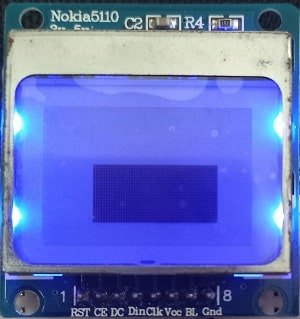 ESP32 Nokia 5110 LCD display filled rectangle