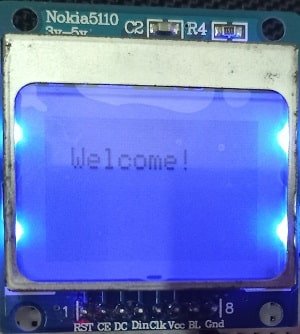 ESP32 Nokia 5110 LCD display simple text