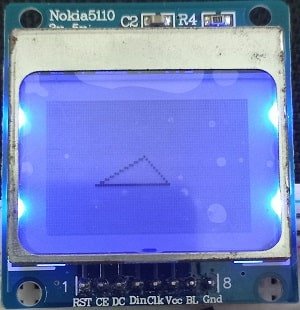 ESP32 Nokia 5110 LCD display triangle