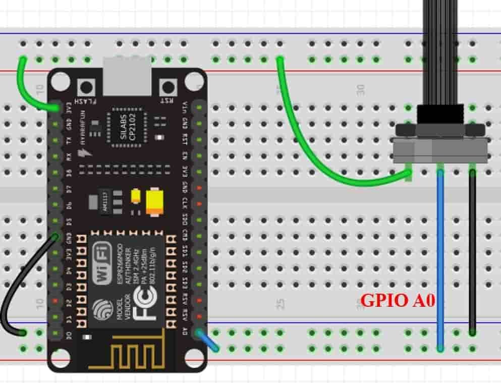 ESP8266 NodeMCU ADC with Potentiometer