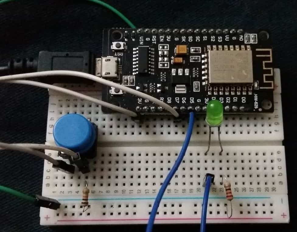 ESP8266 NodeMCU digital input output led and push button arduino ide demo