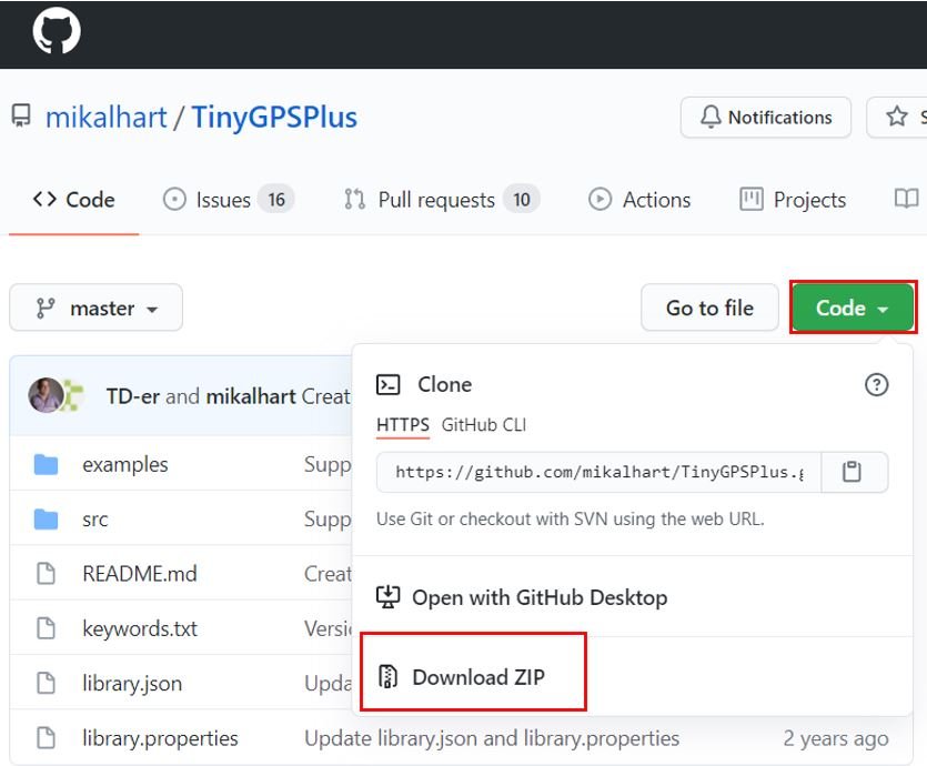 Installing TinyGPS++ Library