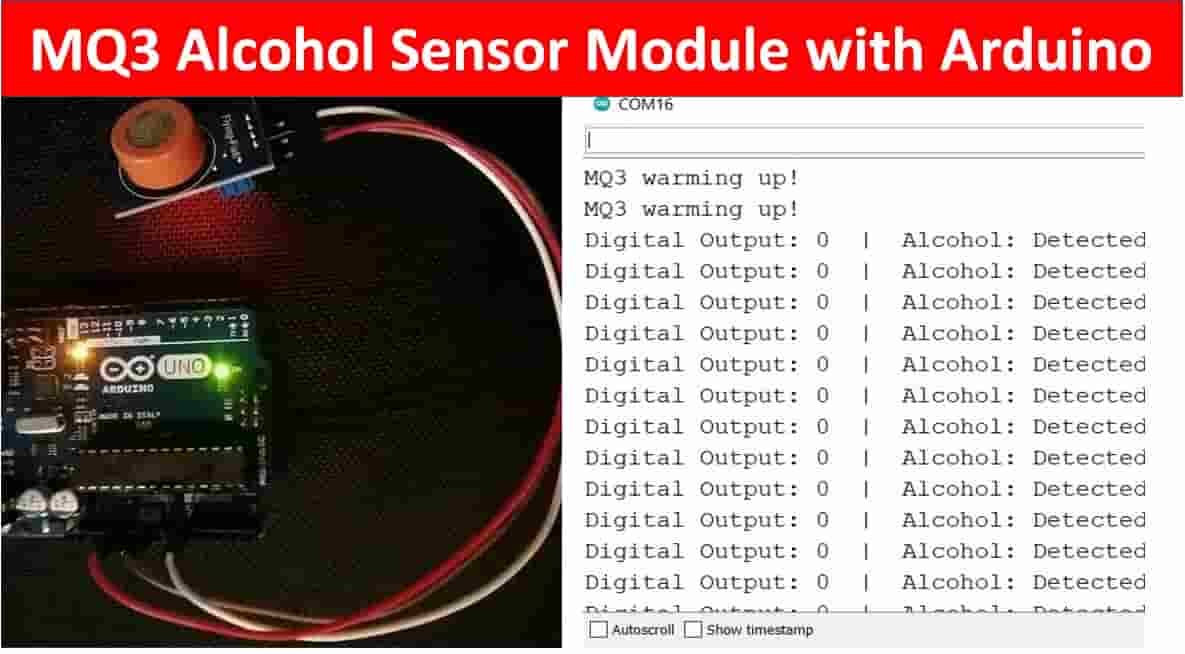 Interface MQ3 Alcohol Sensor Module with Arduino