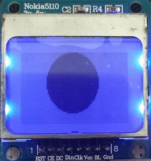 Nokia 5110 LCD display solid circle