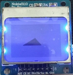 Nokia 5110 LCD display solid triangle