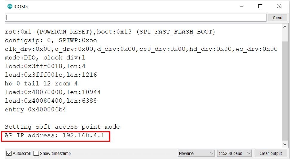 client-server communication demo server serial monitor