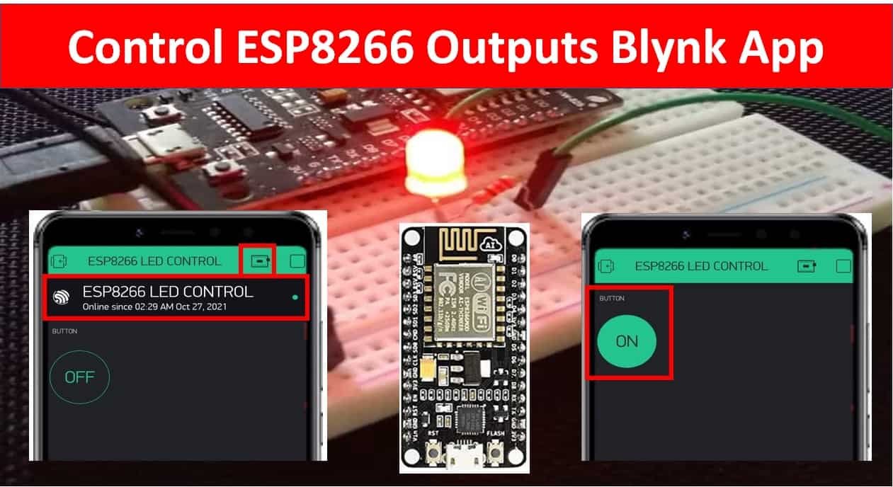 Control ESP8266 Outputs using Blynk App and Arduino IDE