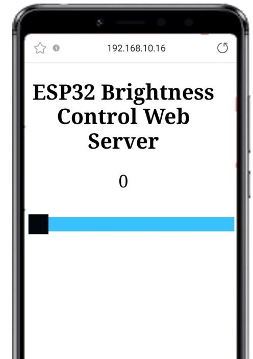 ESP32 Slider Web server (LED brightness control)