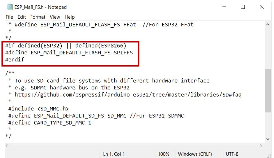 ESP8266 email via SMTP server editing esp mail client library pic1