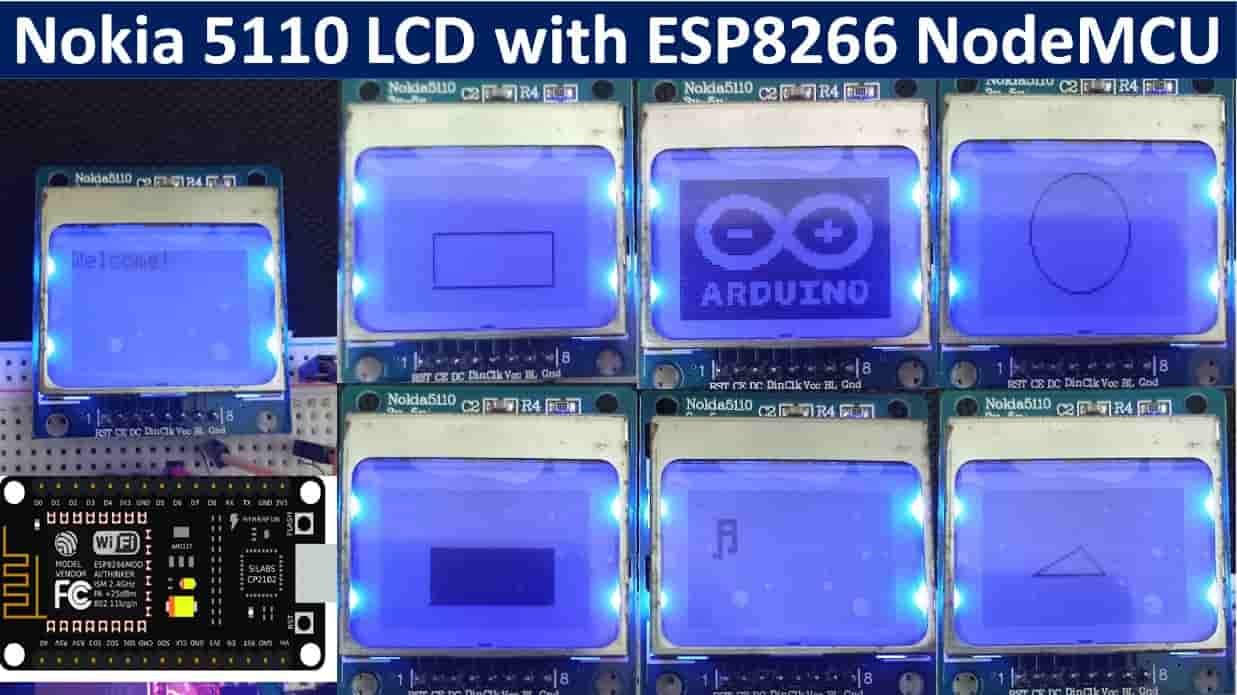 Nokia 5110 LCD ESP8266 NodeMCU tutorial
