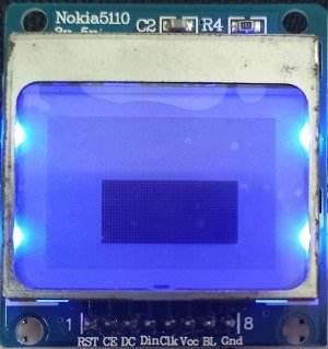 esp8266 nodemcu Nokia 5110 LCD display filled rectangle