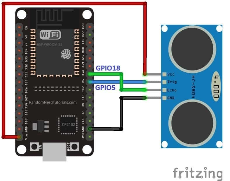 HC-SR04 ultrasonic sensor interfacing with ESP32