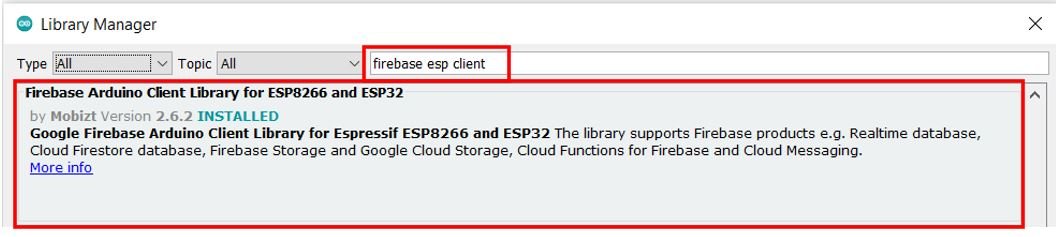 Installing Firebase ESP Client library