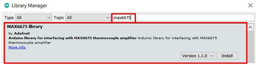 Installing MAX6675 thermocouple Library in Arduino IDE