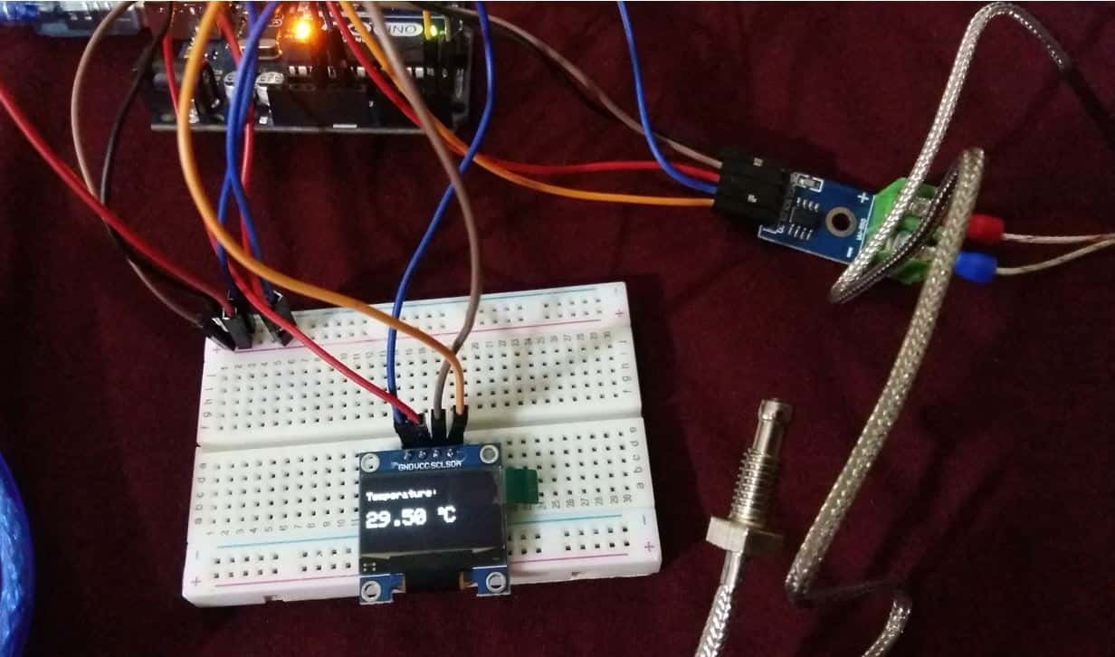 display MAX6675 thermocouple value on OLED demo