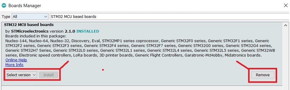 install stm32 mcu boards in Arduino ide 2