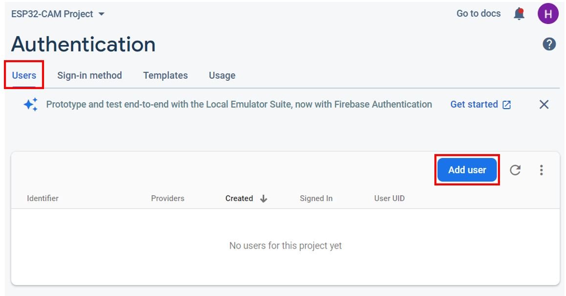 ESP32-CAM firebase storage project setting up 6