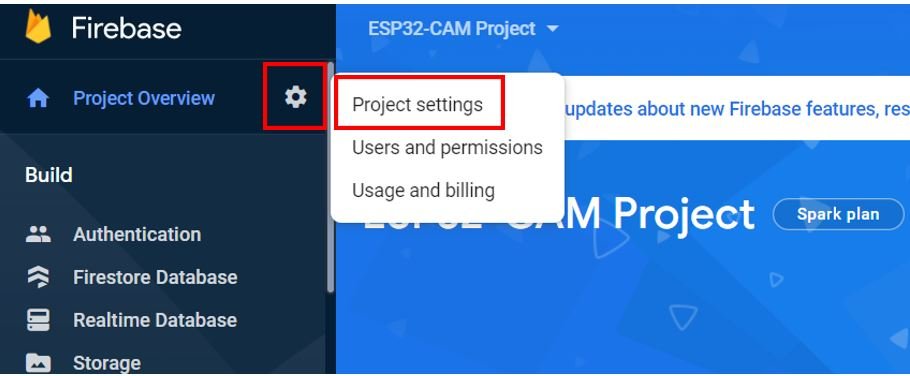 ESP32-CAM firebase storage project setting up 8