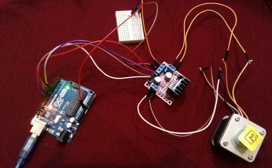 L298N driver with arduino and stepper motor hardware