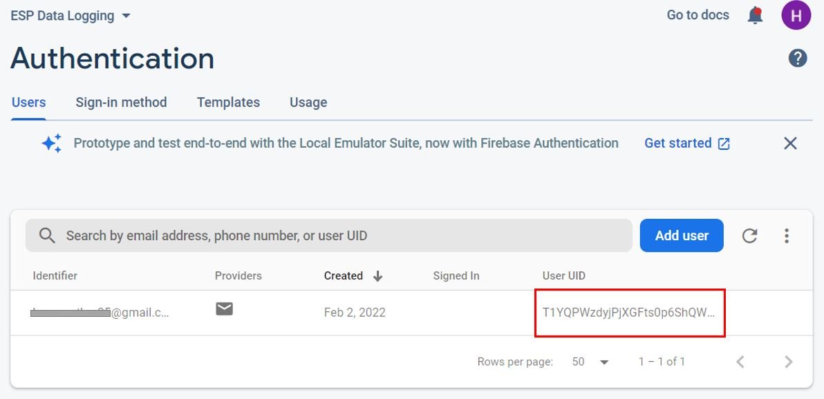 ESP32 Firebase Realtime Data Logging Project setting up 6