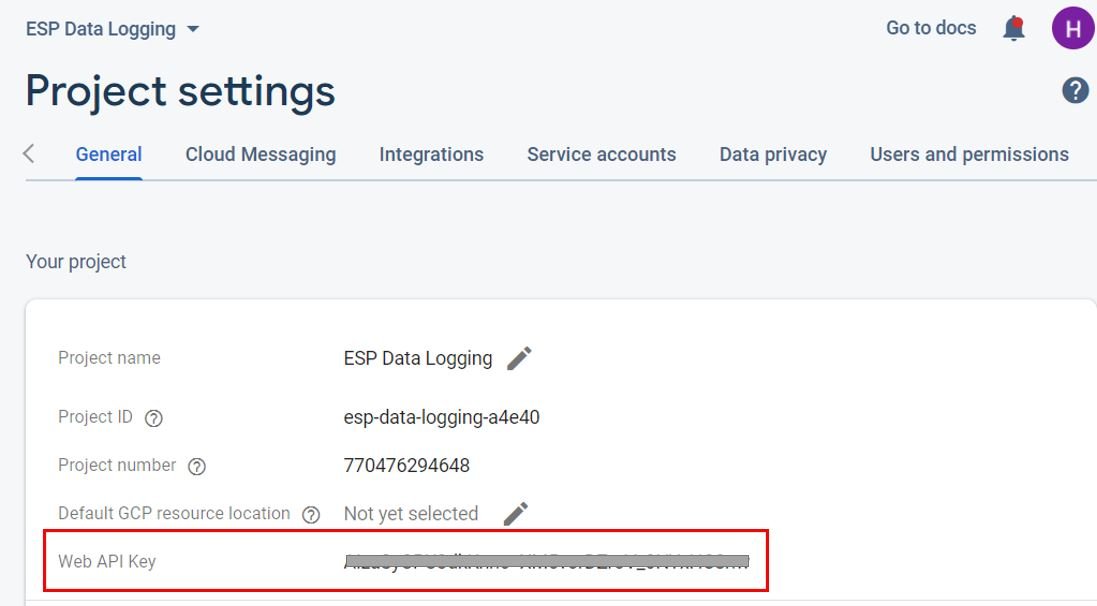 ESP32 Firebase Realtime Data Logging Project setting up 8