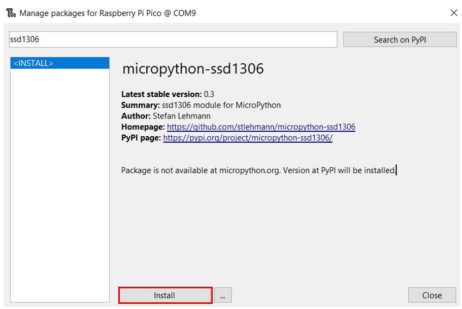 Raspberry Pi Pico Installing ssd1306 OLED library MicoPython 4