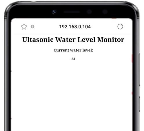 Ultrasonic sensor with ESP32 Water level monitor web server 1