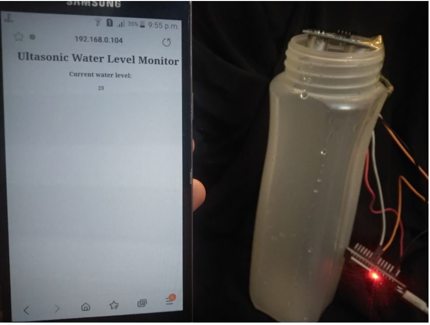Ultrasonic sensor with ESP32 Water level monitor web server 3