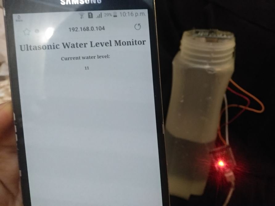 Ultrasonic sensor with ESP32 Water level monitor web server 4