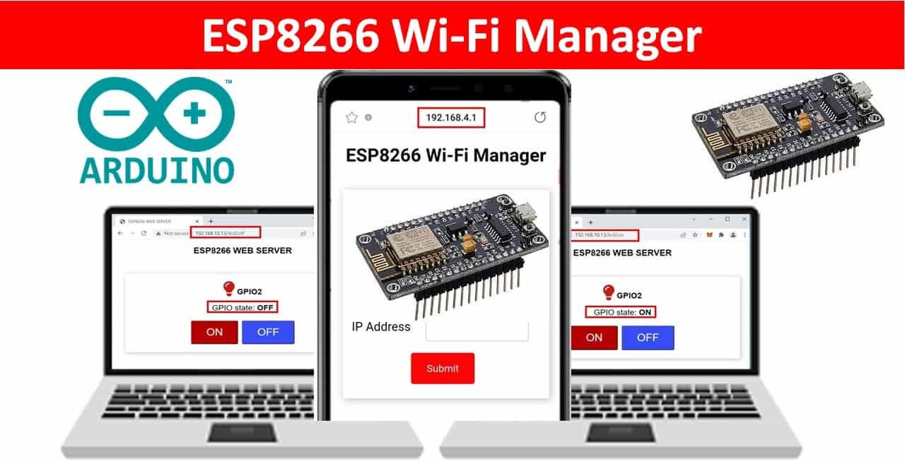 ESP8266 NodMCU Wi-Fi Manager using ESPAsyncWebServer library
