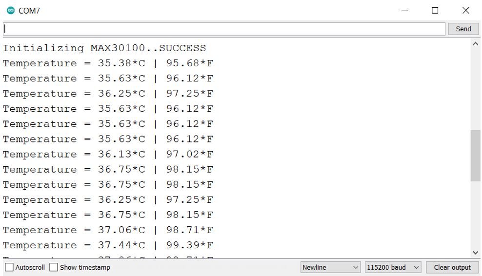 MAX30100 with Arduino measure temperature