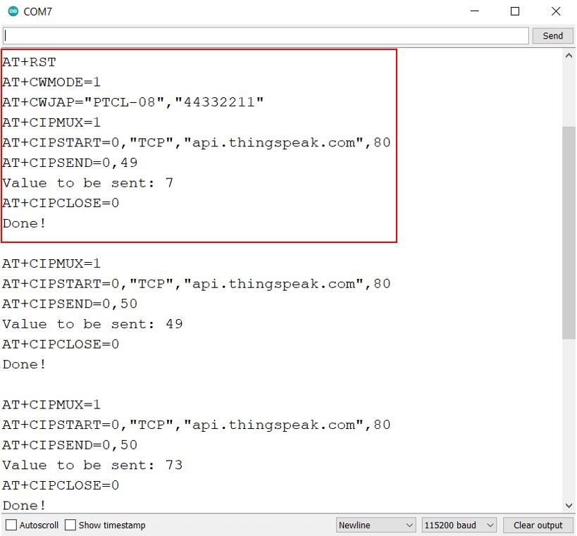 ESP8266 Wi-Fi modulw with Arduino send data to thingspeak demo