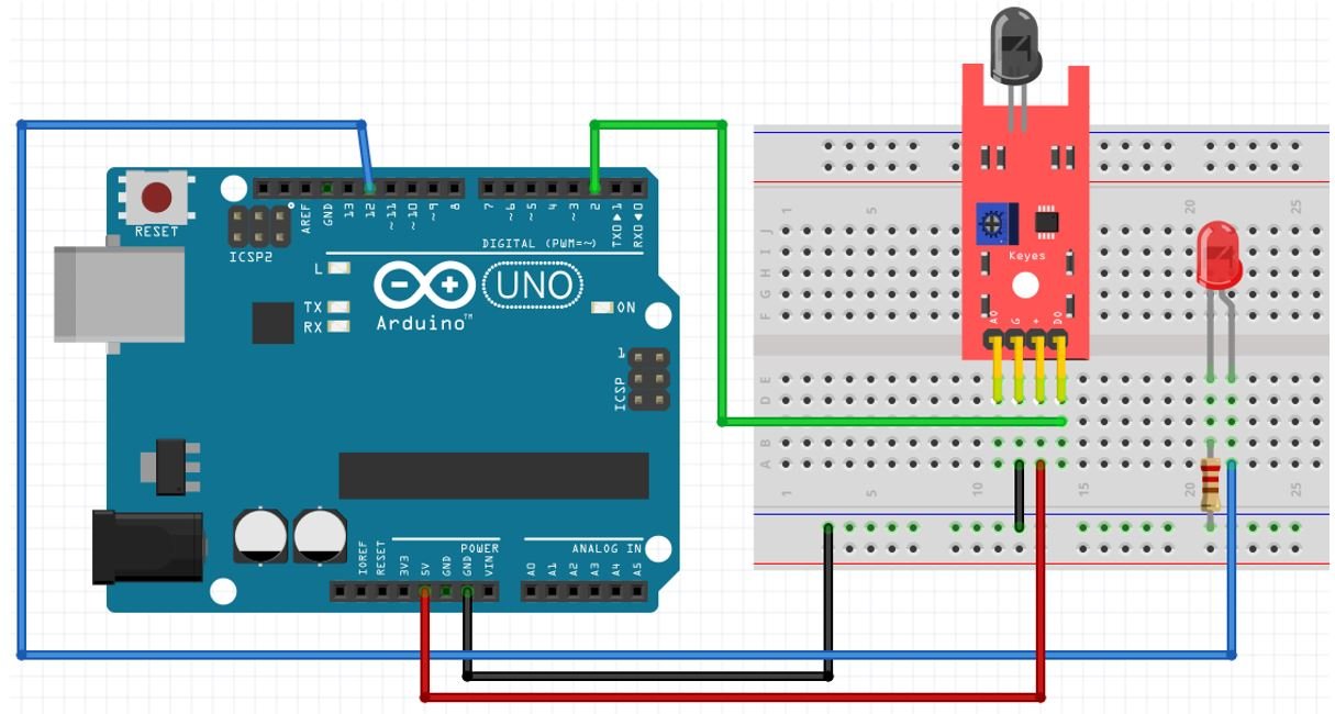 Flame Sensor with Arduino using digital pin