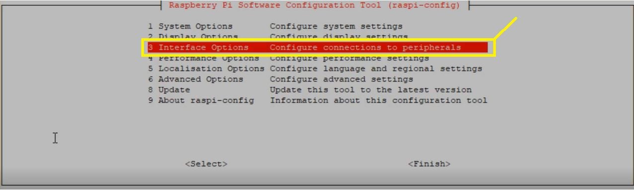 Raspberry pi software configuration tool interface options