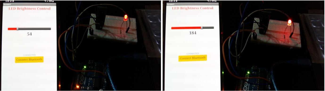 LED Slider Brightness Control App MIT APP Inventor demo 5