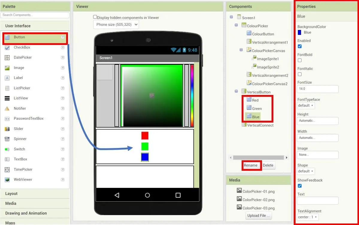 MIT APP Inventor RGB LED Control 14