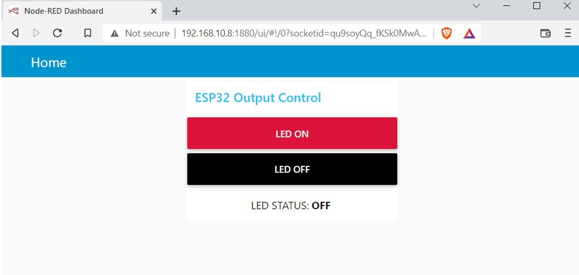 ESP32 MQTT MicroPython Control Output Set up Node-Red Dashboard 4