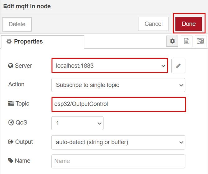 ESP32 MQTT Publish and Subscribe Project Control Output Set up Node-Red Dashboard 7