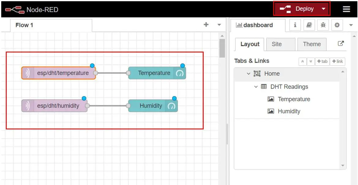 ESP32 and ESP8266 DHT MQTT Publish and Subscribe Project Set up Node-Red Dashboard 3