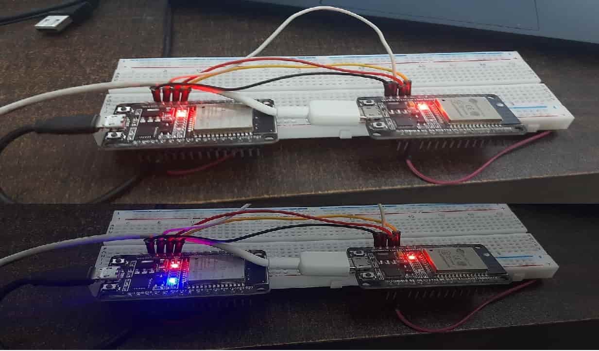 spi commuication between two esp32 using Arduino ide master slave