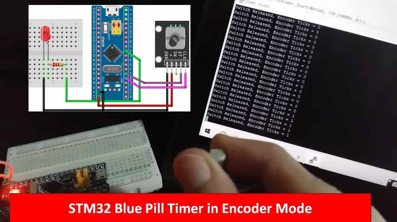 STM32 Blue Pill Timer Encoder Mode with Rotary Encoder Example